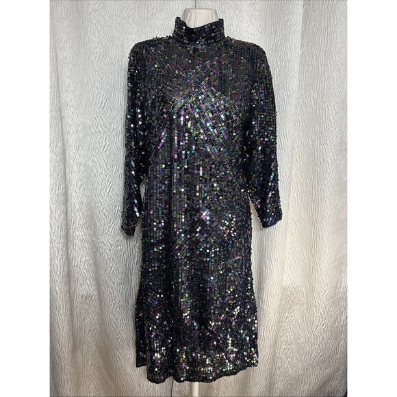 Beautiful!!  VTG Nolan Miller Dynasty Collection Dress/ Sequins/ Size 12 - Picture 4 of 13